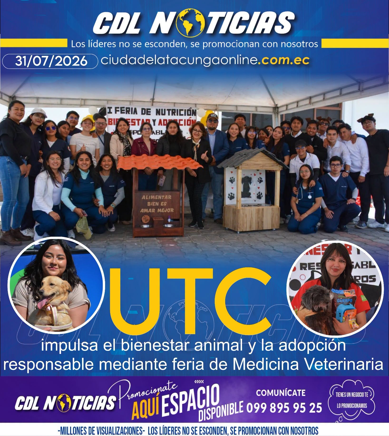 UTC impulsa el bienestar animal y la adopción responsable mediante feria de Medicina Veterinaria