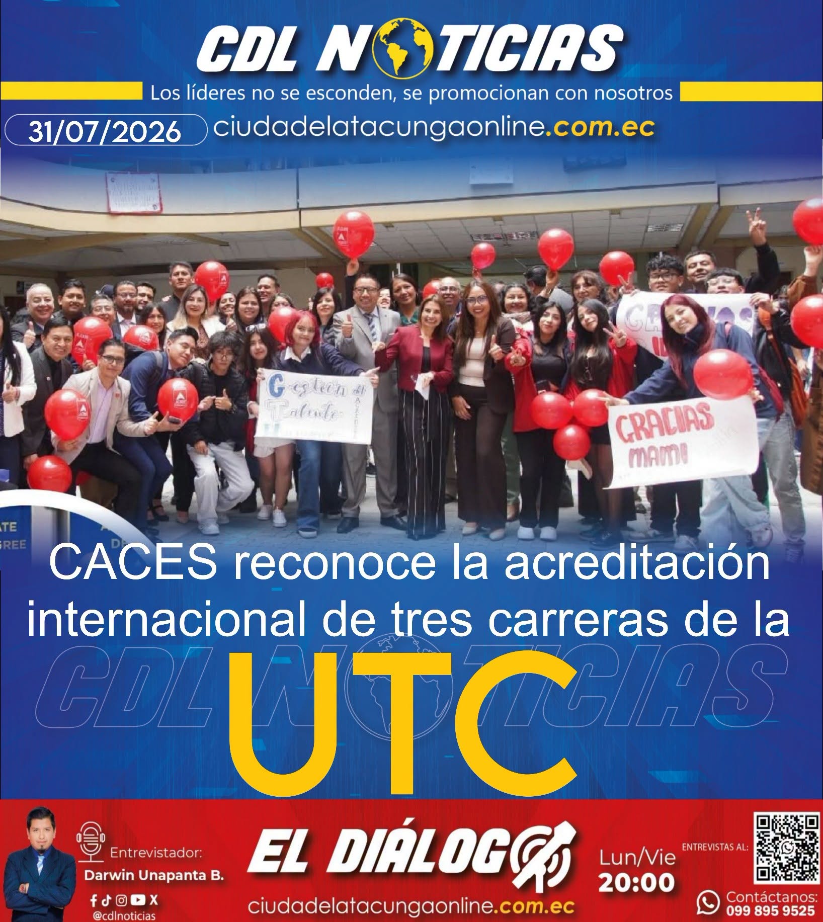 CACES reconoce la acreditación internacional de tres carreras de la UTC