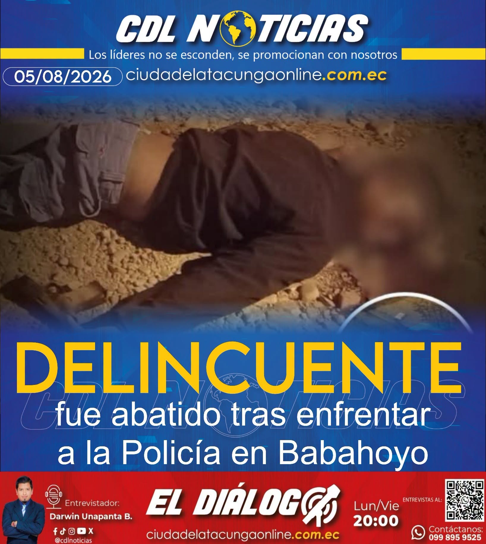 ¡Persecución terminó en muerte! Presunto delincuente fue abatido tras enfrentar a la Policía en Babahoyo