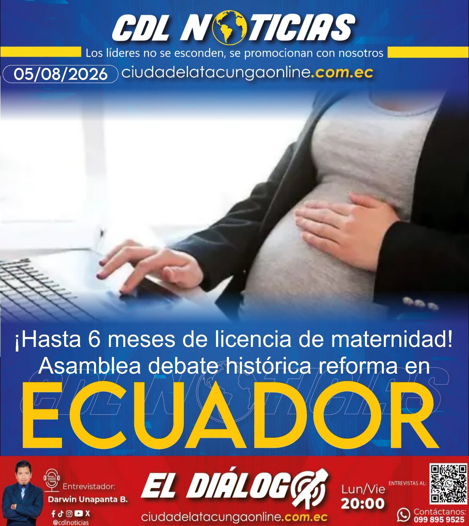 ¡Hasta 6 meses de licencia de maternidad! Asamblea debate histórica reforma en Ecuador