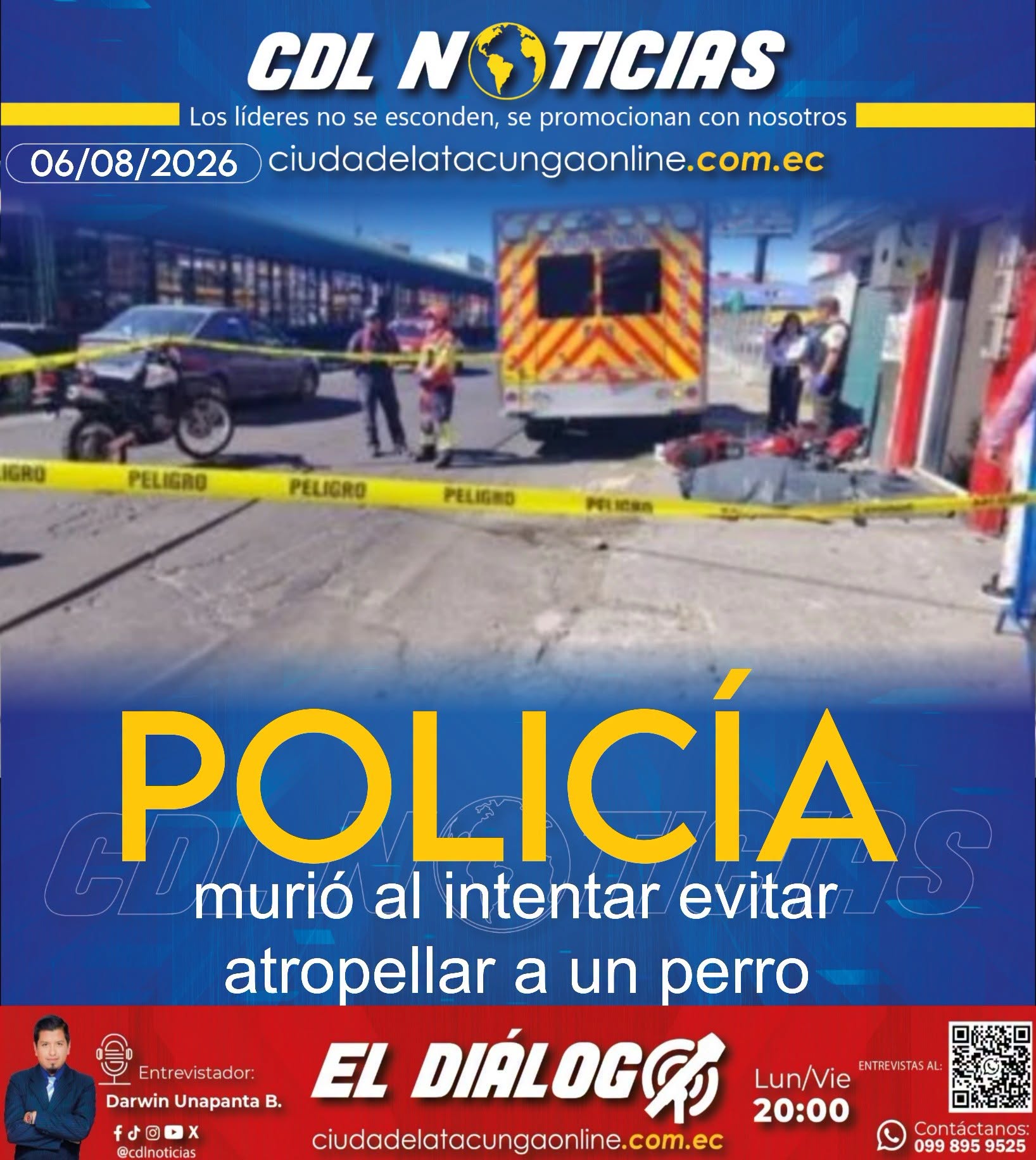 Tragedia en Quito: policía murió al intentar evitar atropellar a un perro