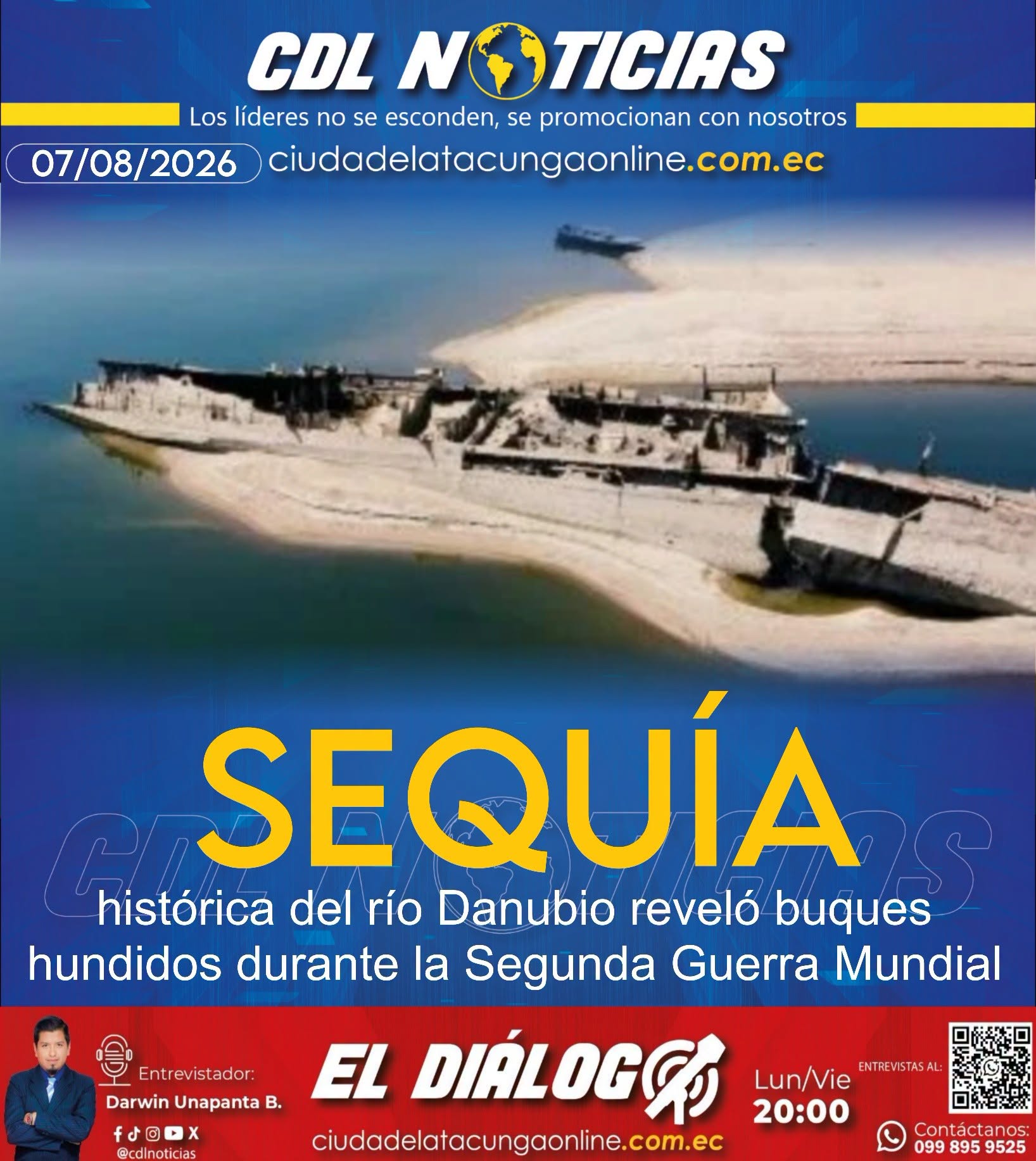 La sequía histórica del río Danubio reveló buques hundidos durante la Segunda Guerra Mundial
