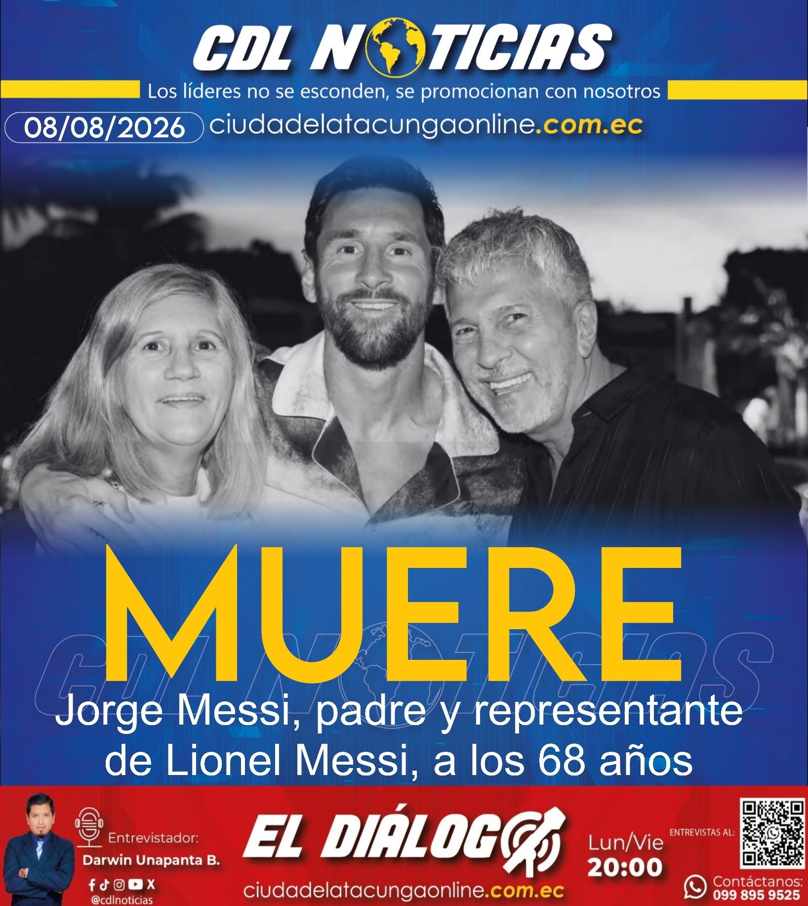 Muere Jorge Messi, padre y representante de Lionel Messi, a los 68 años