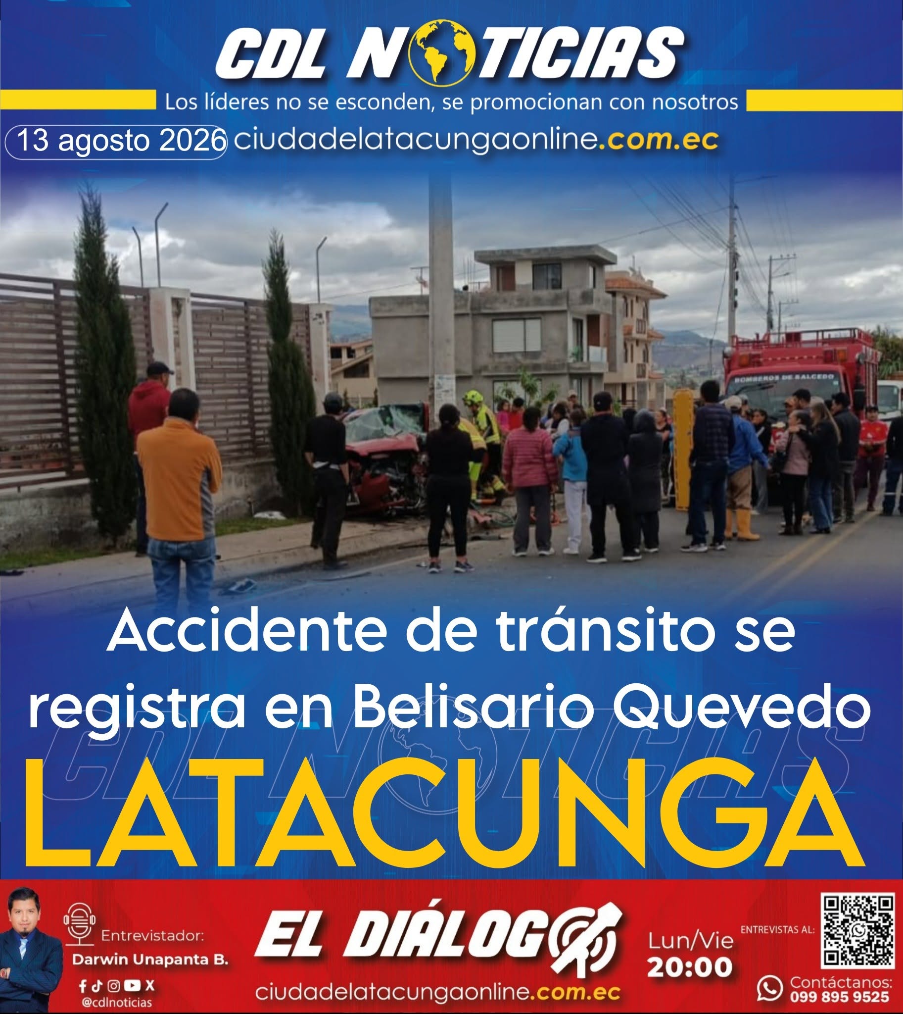Accidente de tránsito se registra en Belisario Quevedo, Latacunga