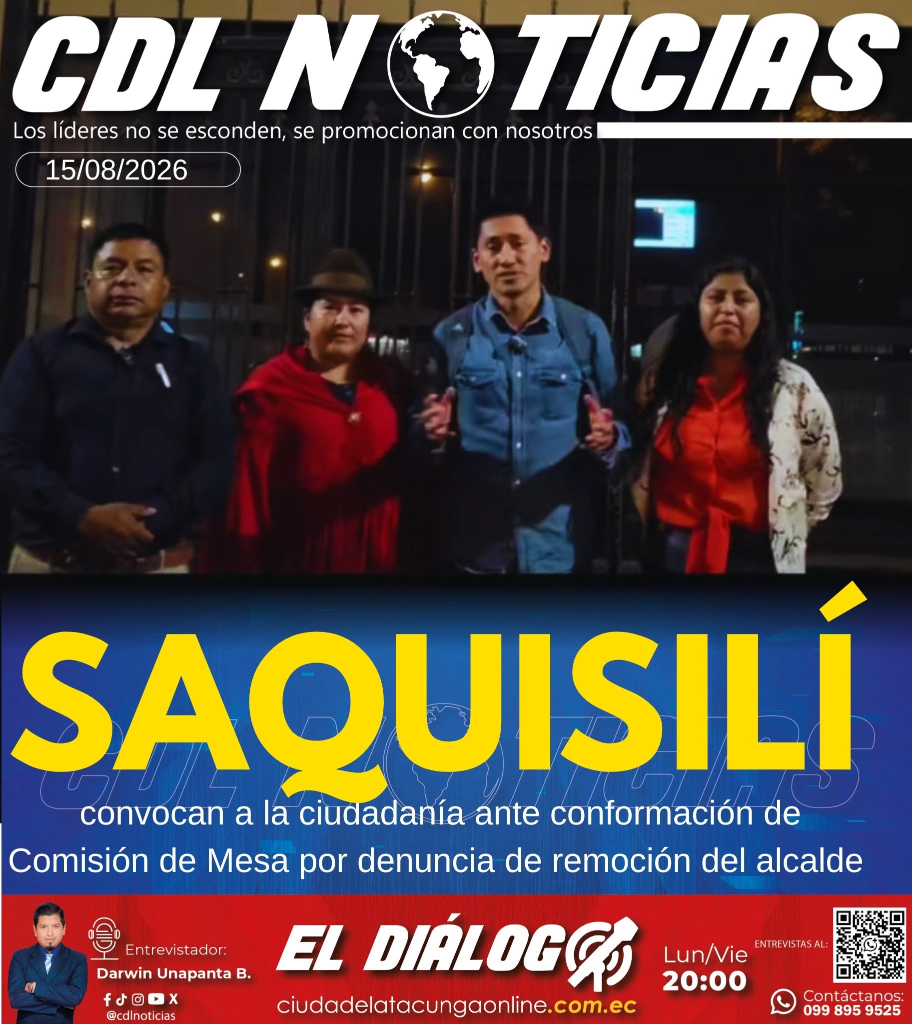 #Saquisilí: convocan a la ciudadanía ante conformación de Comisión de Mesa por denuncia de remoción del alcalde