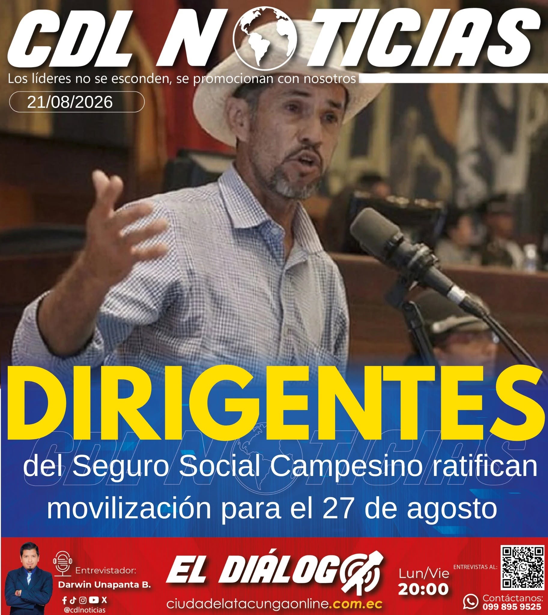 Dirigentes del Seguro Social Campesino ratifican movilización para el 27 de agosto