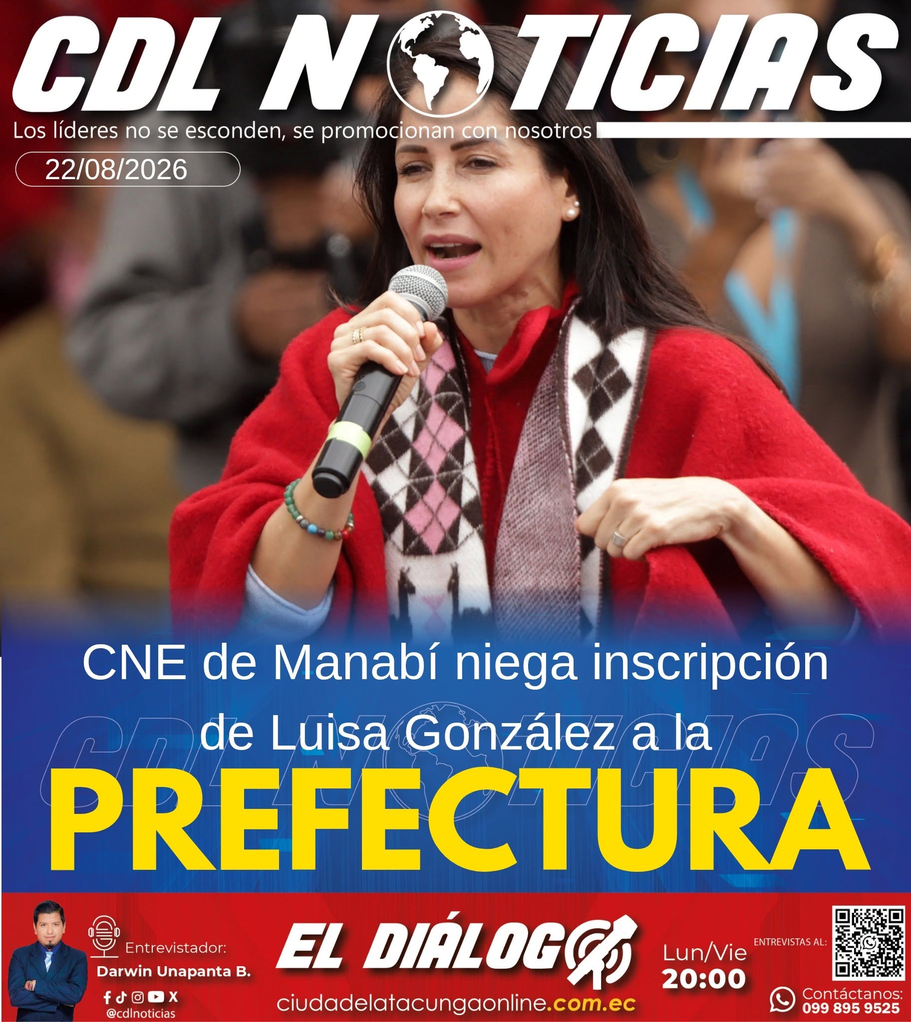 CNE de Manabí niega inscripción de Luisa González a la Prefectura
