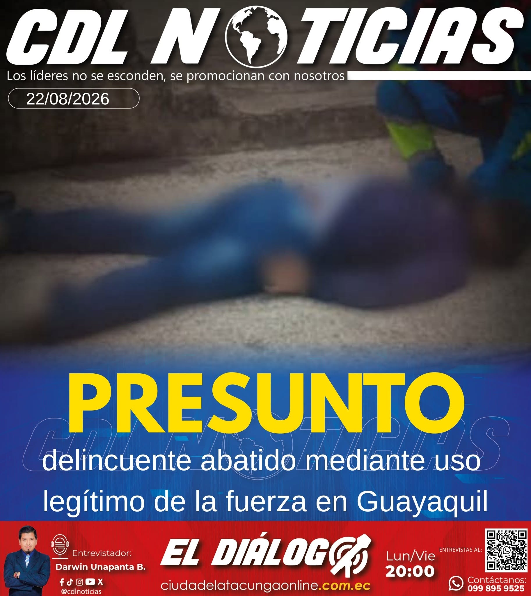 Presunto delincuente abatido mediante uso legítimo de la fuerza en Guayaquil