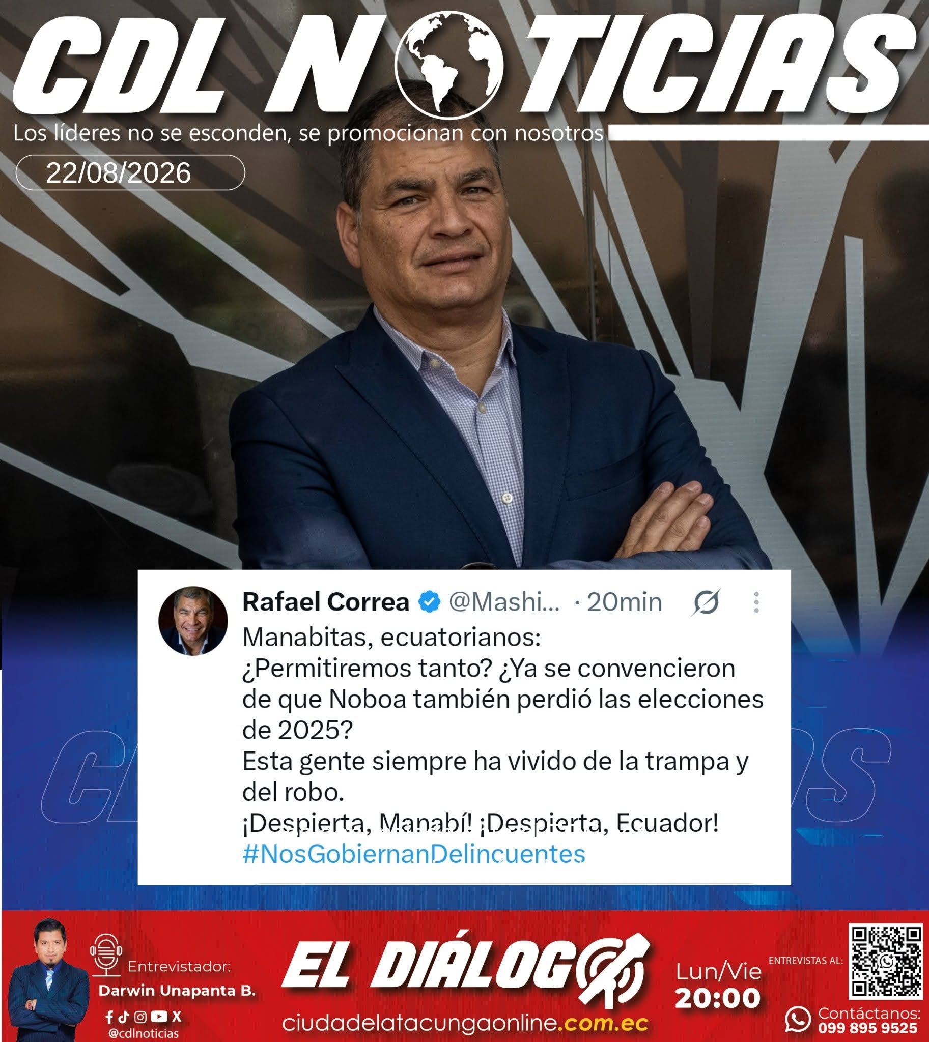 Rafael Correa se pronuncia ante posible exclusión de Luisa González de las elecciones