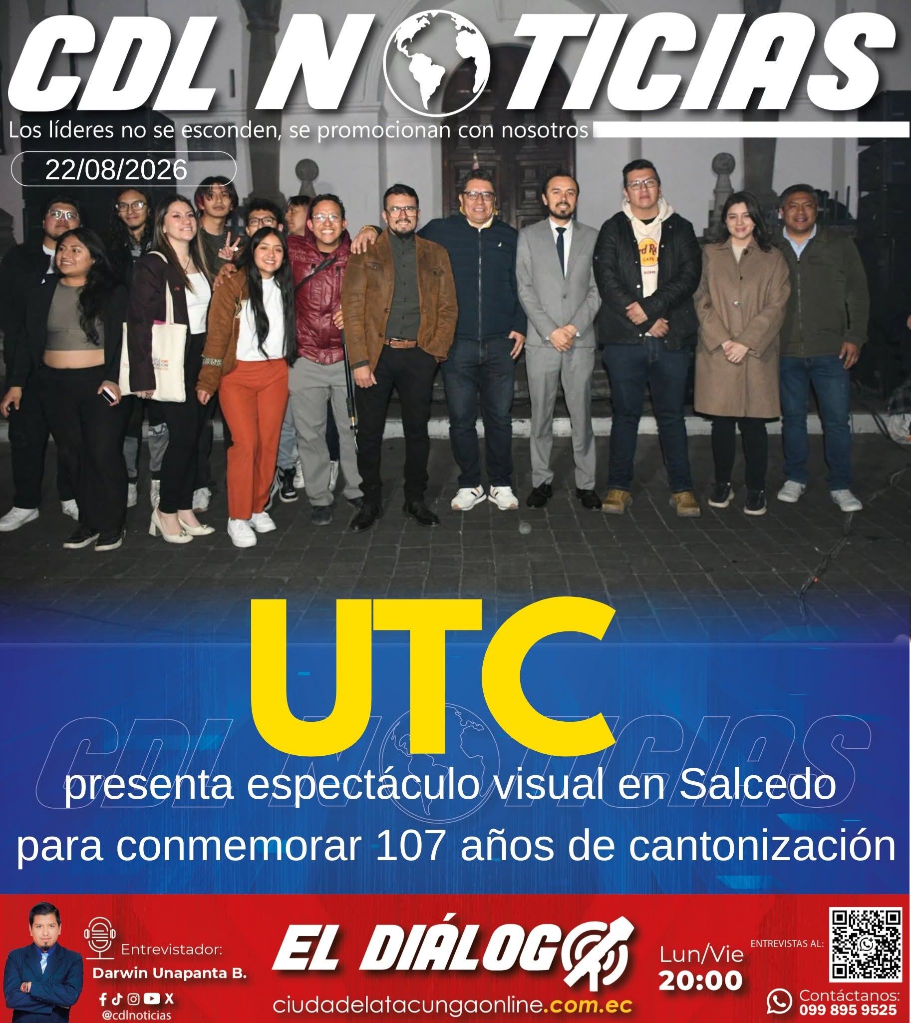 UTC presenta espectáculo visual en Salcedo para conmemorar 107 años de cantonización