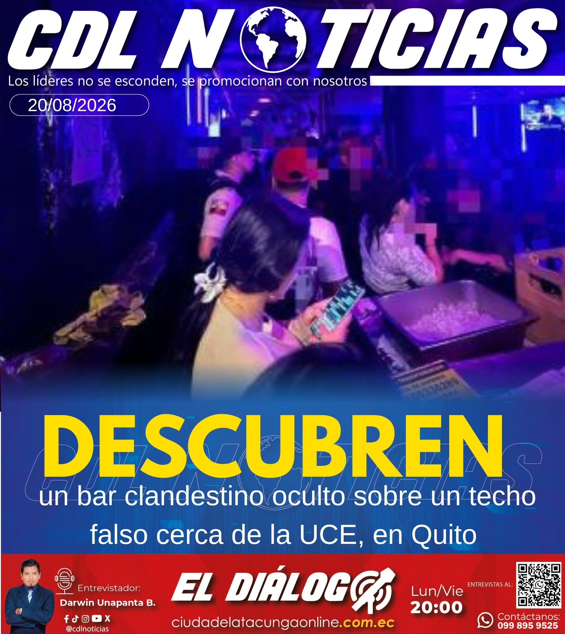 Descubren un bar clandestino oculto sobre un techo falso cerca de la UCE, en Quito