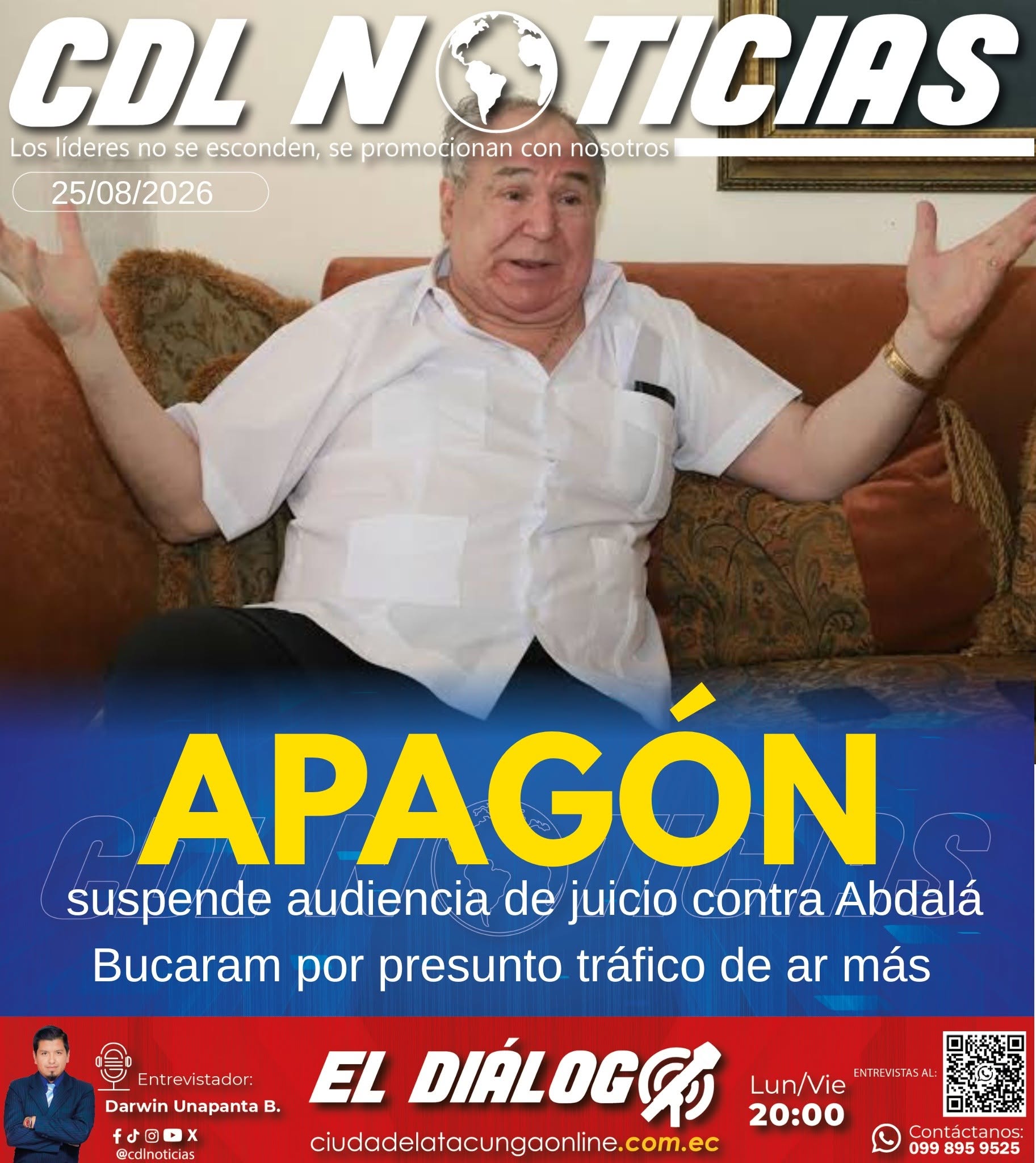 Apagón suspende audiencia de juicio contra Abdalá Bucaram por presunto tráfico de armas
