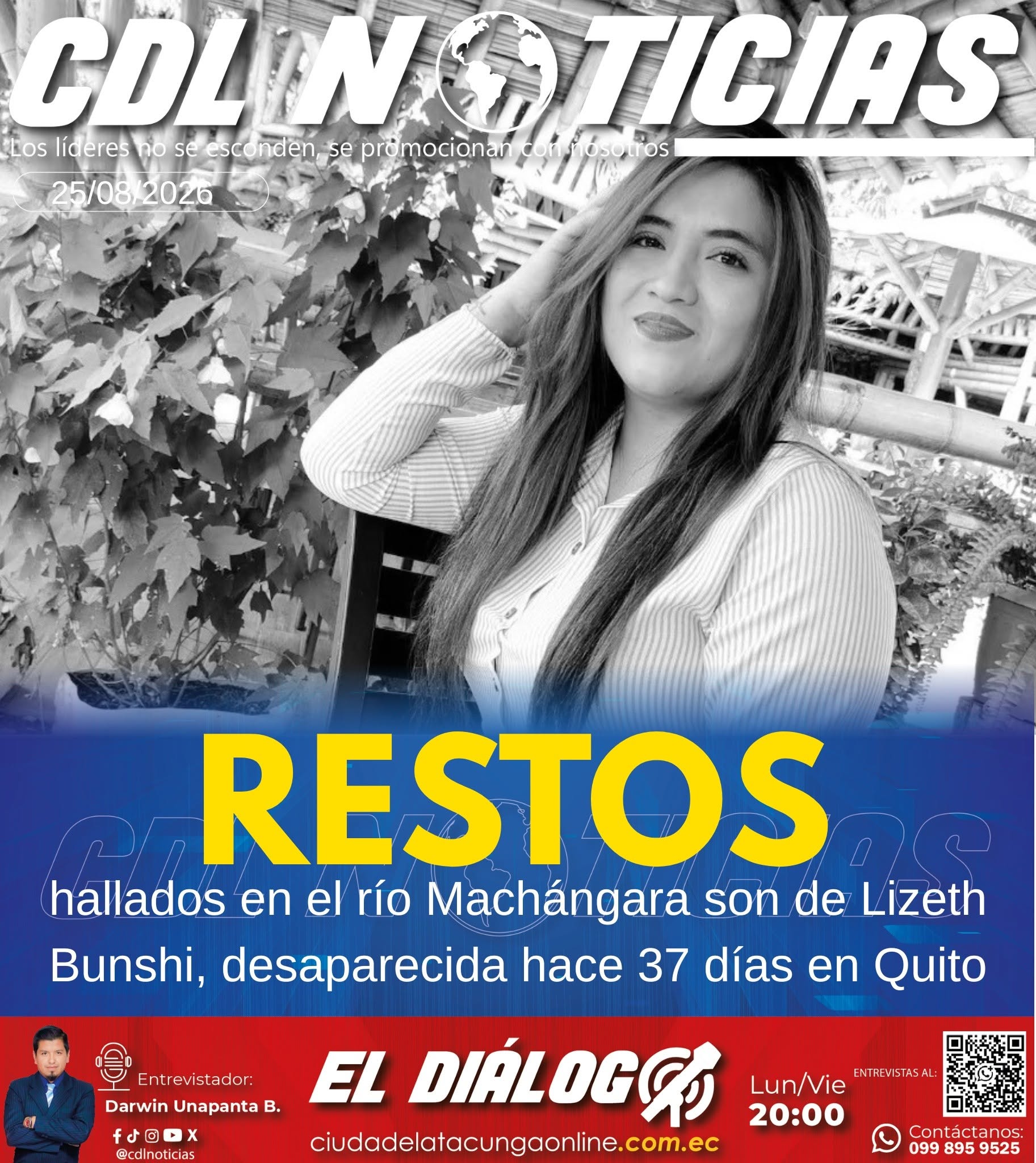 Restos hallados en el río Machángara son de Lizeth Bunshi, desaparecida hace 37 días en Quito