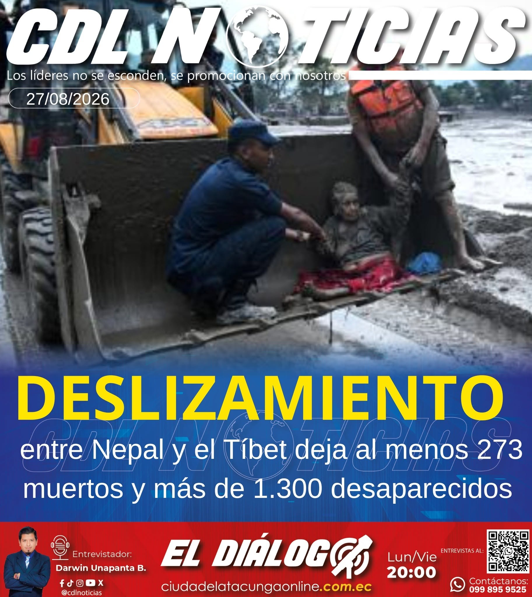 Avalancha entre Nepal y el Tíbet deja al menos 273 muertos y más de 1.300 desaparecidos