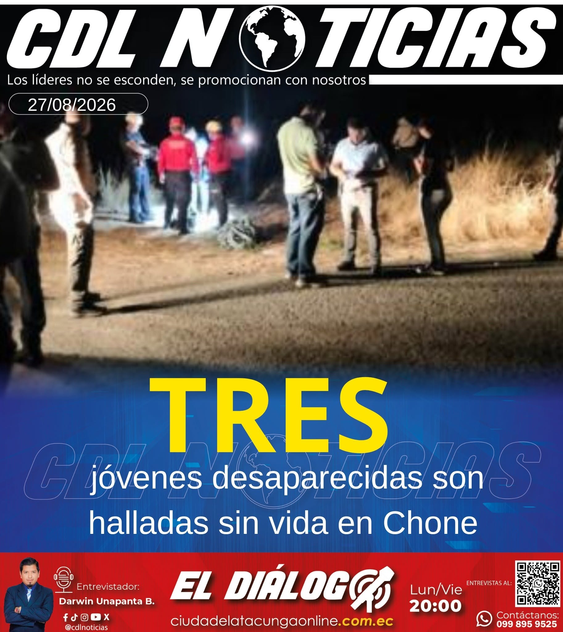 Tres jóvenes desaparecidas son halladas sin vida en Chone