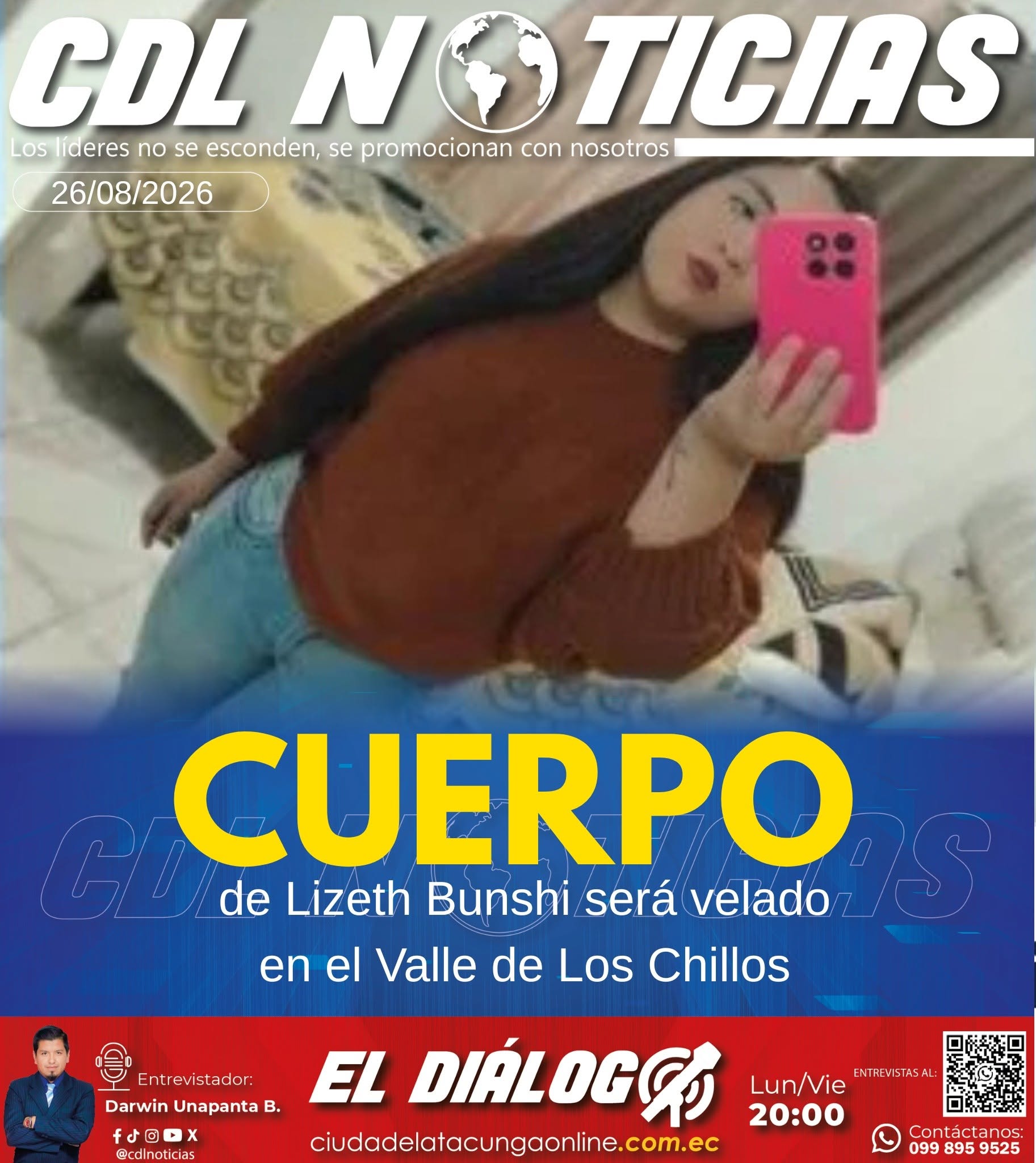 El cuerpo de Lizeth Bunshi será velado en el Valle de Los Chillos