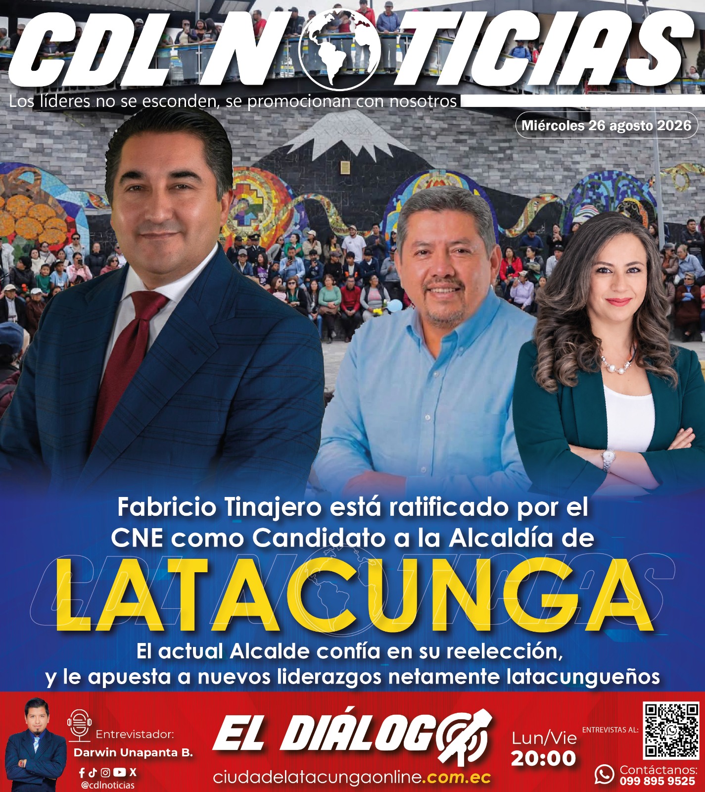 Fabricio Tinajero está ratificado por el CNE como Candidato a la Alcaldía de Latacunga.