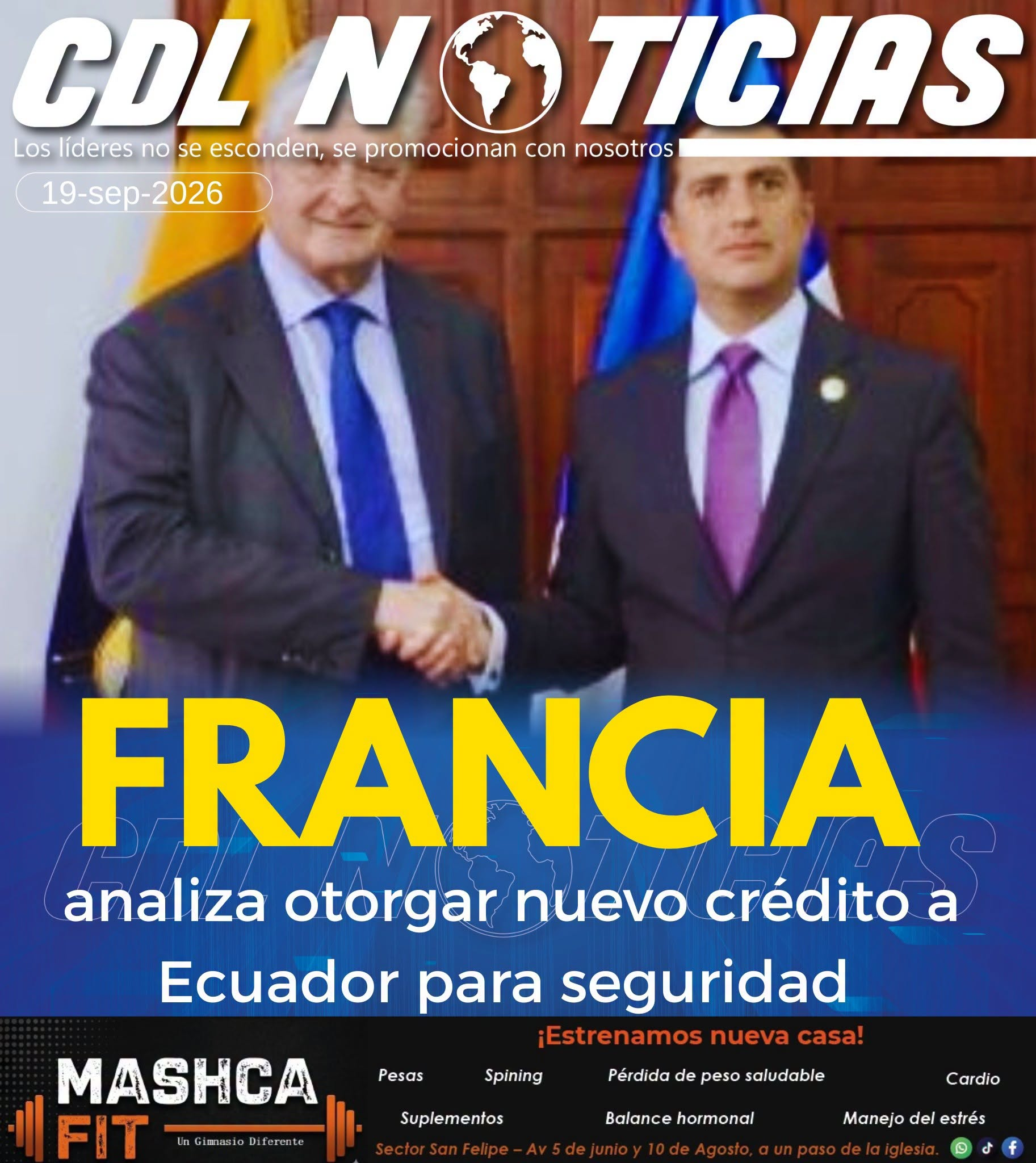 Francia analiza otorgar nuevo crédito a Ecuador para seguridad