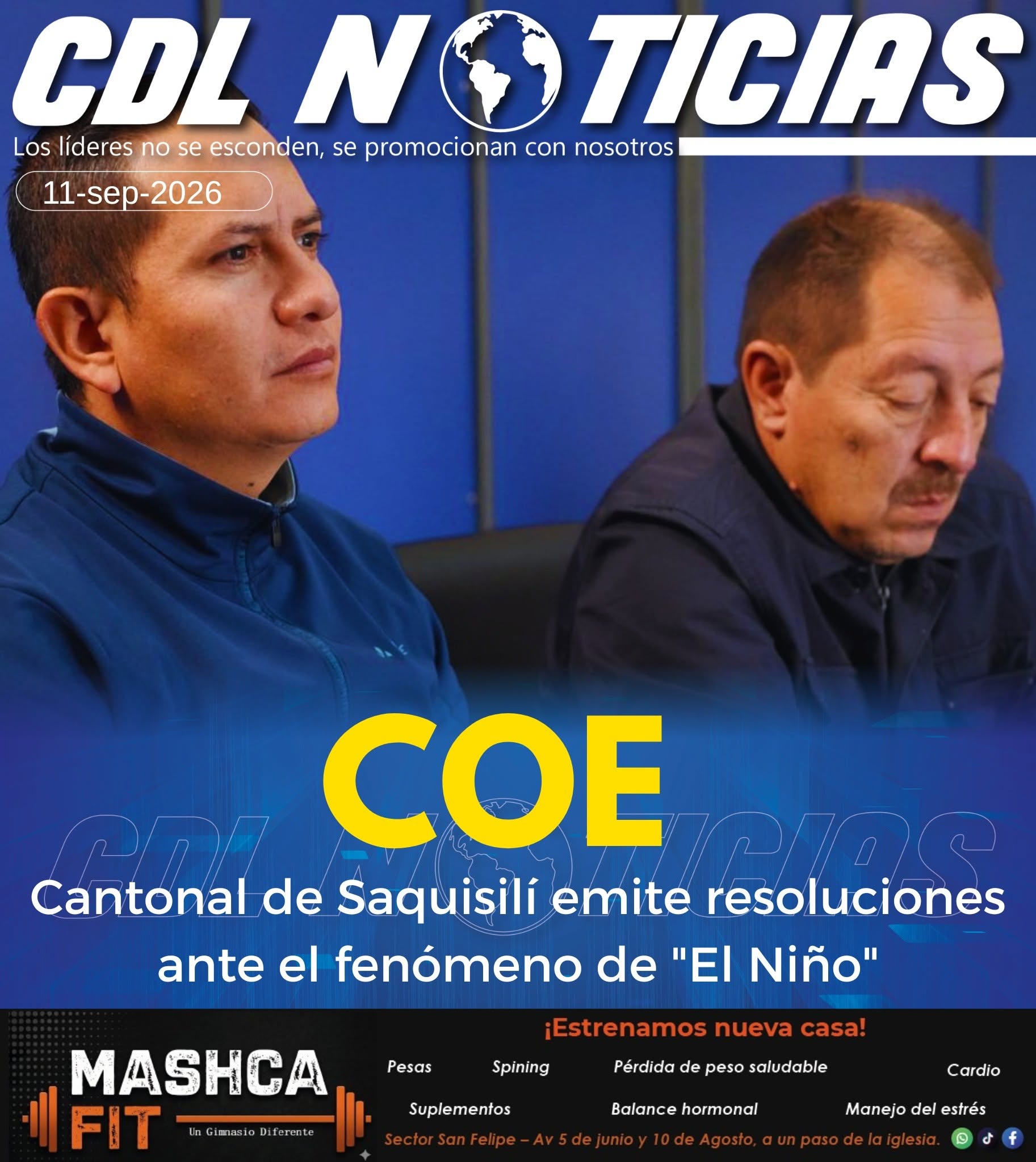 COE Cantonal de Saquisilí emite resoluciones ante el fenómeno de «El Niño»