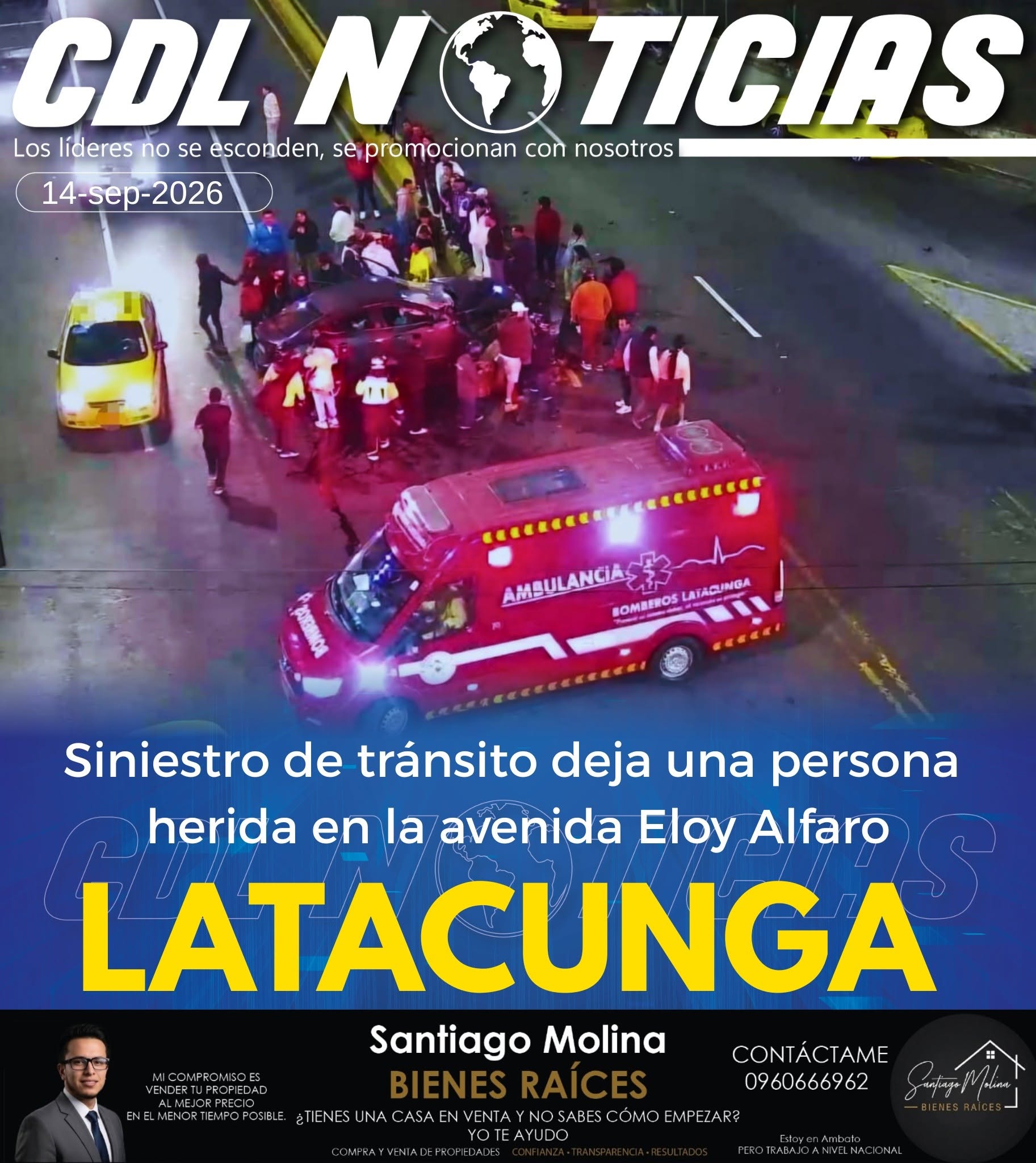 Siniestro de tránsito deja una persona herida en la avenida Eloy Alfaro
