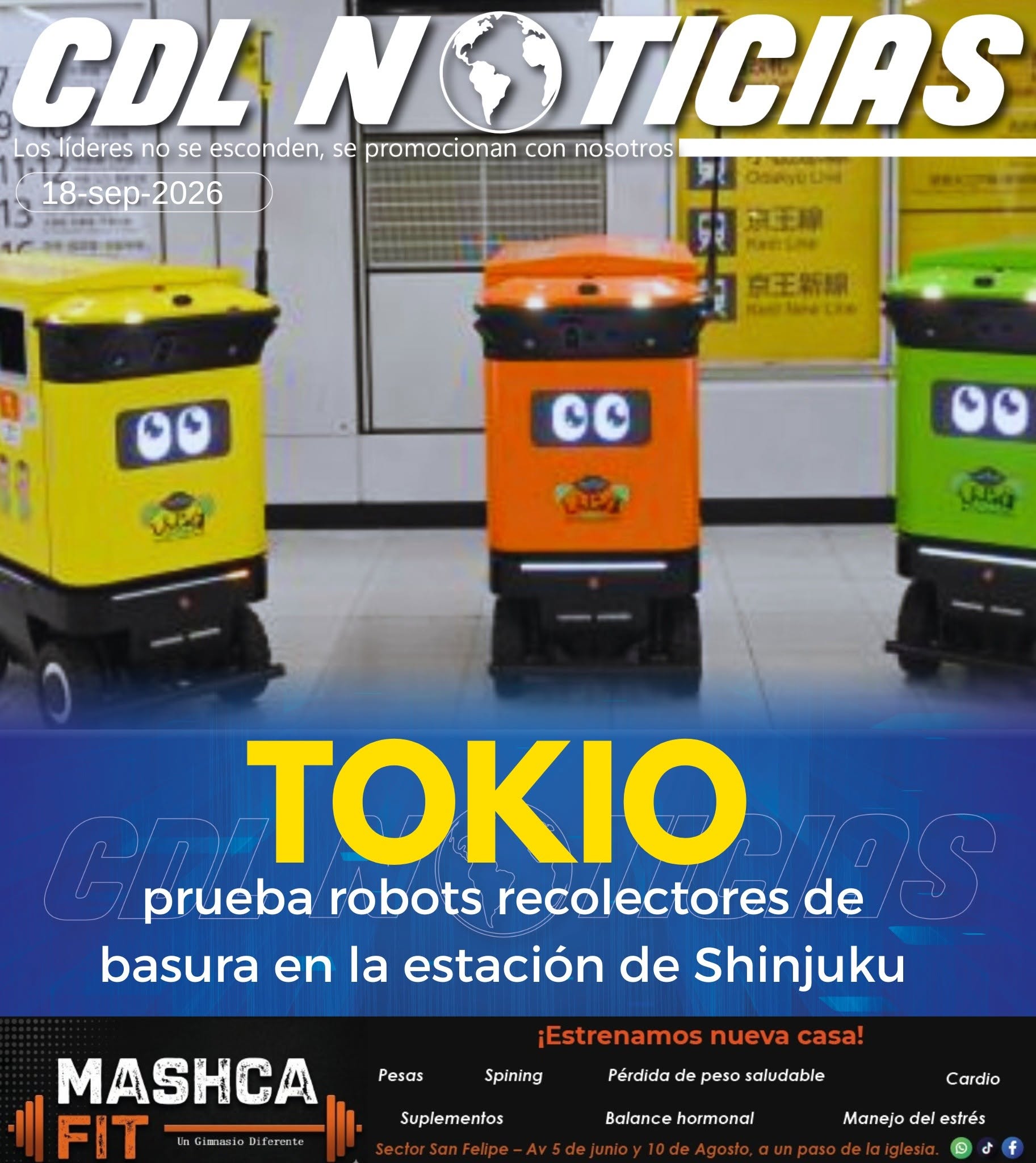 Tokio prueba robots recolectores de basura en la estación de Shinjuku